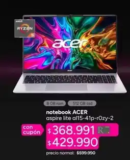 Ripley Acer - notebook aspire lite a15-41p-r10zy-2 oferta