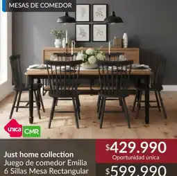 Constructor Sodimac Juego de comedor emilia 6 sillas mesa rectangular oferta