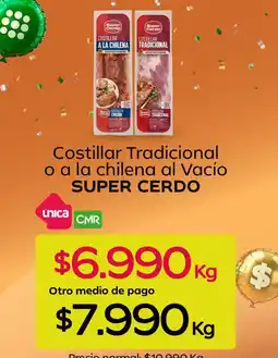 Tottus Súper cerdo - costillar tradicional o a la chilena al vacio oferta