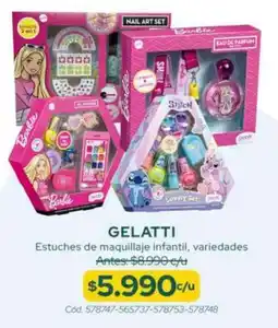 Cruz Verde Gelatti estuches de maquillaje infantil, variedades oferta