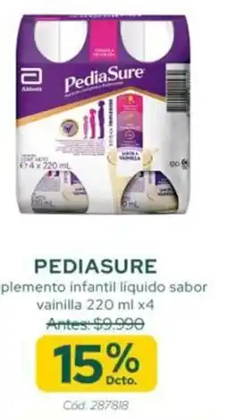 Cruz Verde Pediasure suplemento infantil liquido sabor vainilla oferta