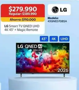 Lider Lg - smart tv qned uhd 4k 43 + magic remote oferta