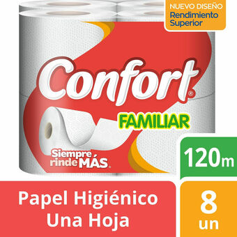 Unimarc Papel higiénico Confort familiar una hoja 8 un (120 m) oferta