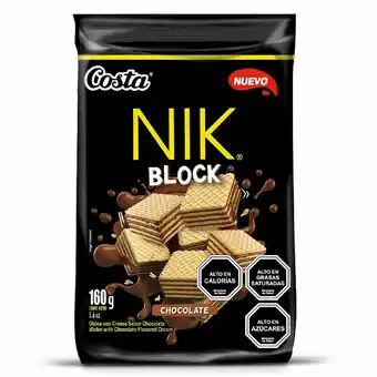 Unimarc Galleta oblea Nik block Costa chocolate 160 g oferta