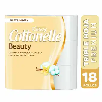 Unimarc Papel higiénico Cottonelle triple hoja beauty vainilla 18 un de 18 m oferta