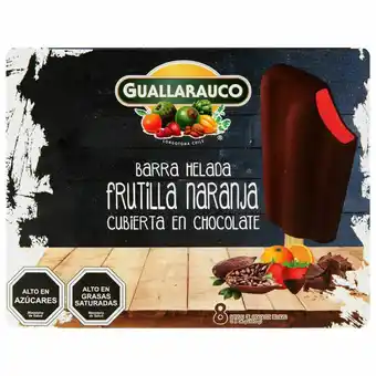 Unimarc Pack helado Guallarauco sabor frutilla-naranja con chocolate 8 un oferta