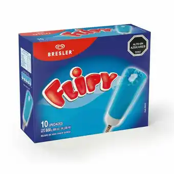 Unimarc Helado de agua Bresler Flipy sabor guinda 10 un oferta