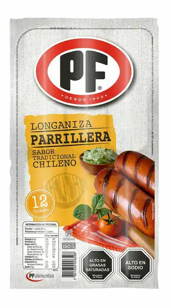 Longaniza parrillera PF 12 un 1 Kg
