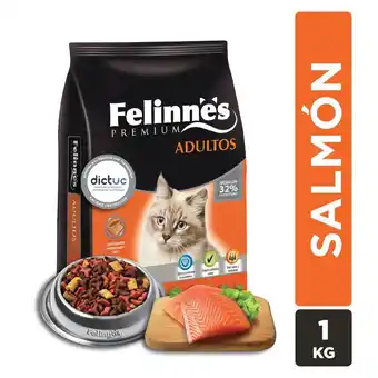 Unimarc Alimento gato Felinnes premium adulto salmón 1 Kg oferta