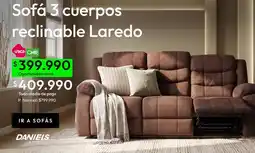 Falabella M&h - sofa 3 cuerpos reclinable laredo oferta