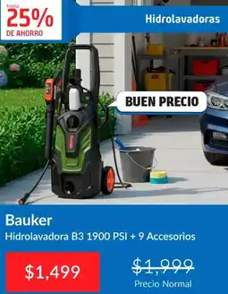 Constructor Sodimac Bauker - hidrolvadora b3 1900 psi + 9 accesorios oferta