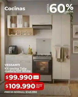 Easy Vessanti - kit cocina talla madera/off white oferta