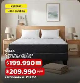 Easy Celta - cama europea aura + pack almohadas oferta