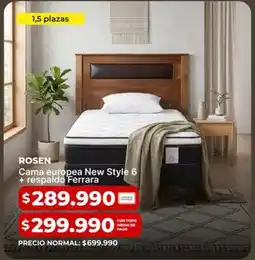 Easy Rosen - cama europea new style 6 + respelado ferrara oferta