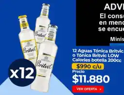Supermercado Diez 12 aguas tónica, o tónica, botella 200cc oferta