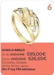 Cristian Lay 67483-0 anillo oferta