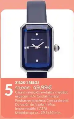 Cristian Lay Cristal - reloj caja en alacción metalica chapado especial oferta