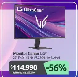 PC Factory Lg - monitor gamer oferta