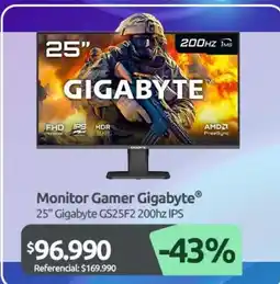 PC Factory Amd - monitor gamer gigabyte oferta