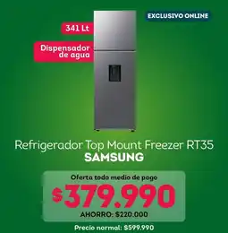 Tottus Samsung - refrigerador top mount freezer rt35 oferta