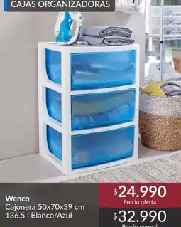 Constructor Sodimac Wenco - cajonera 50x70x39 cm 136.5 blanco/ azul oferta
