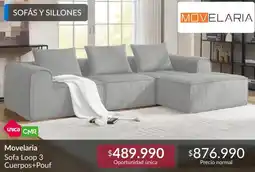 Constructor Sodimac Movelaria sofa loop 3 cuerpos-pouf oferta