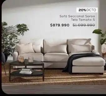 Sofá regional sorao tela tamaño s