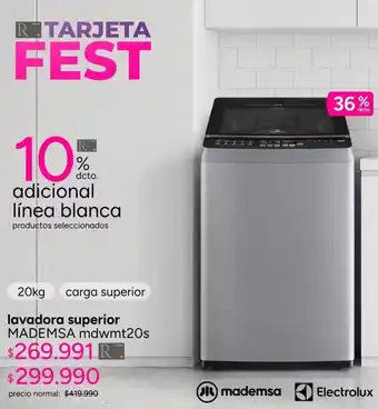 Mademsa - lavadora superior