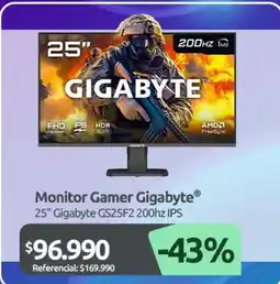 PC Factory Amd - monitor gamer gigabyte oferta