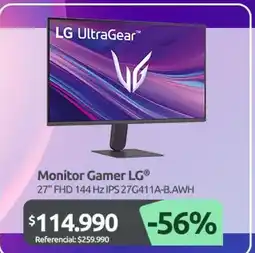 PC Factory Lg - monitor gamer oferta