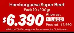 Unimarc Club - hamburguesa super beef oferta