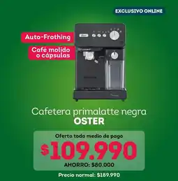 Tottus Oster - cafetera primalatte negra oferta