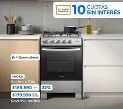 Paris Midea - cocina a gas oferta