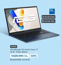 Paris Asus - vivobook 15 intel core 7 15.6 fhd 60hz oferta