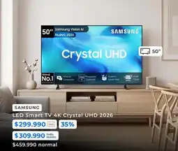 Paris Samsung - led smart tv 4k crystal uhd 2026 oferta