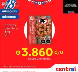 Central Mayorista Pf - chorizo parillero oferta