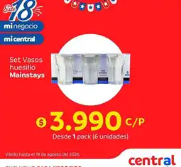 Central Mayorista Mainstays - set vasos huesillo oferta