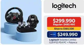 Logitech - volante combo g29 ps5 ps4 pc + palanca