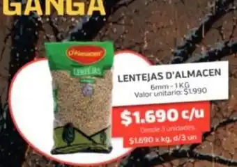 Valor - lentejas d'almacen