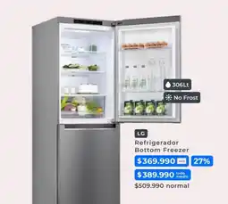 Paris Lg - refrigerador botom freezer oferta