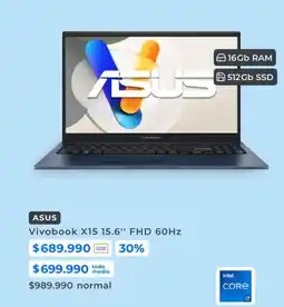 Paris Asus - vivobook x15 15.6 fhd 60hz oferta