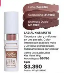 Avon Labial kiss matte oferta