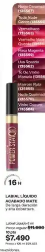 Avon Power - labal liquido acabado mate oferta
