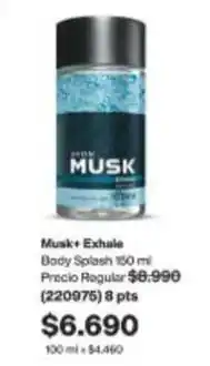 Avon Musk+exhale body splash oferta