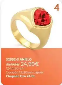 Cristian Lay Corazón 13x10 mm. aprox. chapado oro 24 ct oferta
