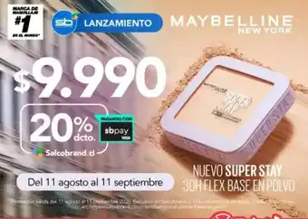 Maybelline - nuevo super stay 30h flex base en polvo