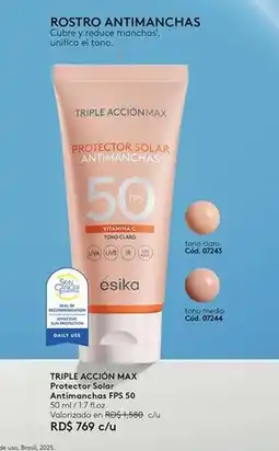 Ésika Daily - triple accion max protector solar antimanchas fps 50 oferta