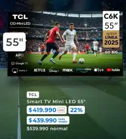 Paris Tcl - smart tv mini led 55 oferta