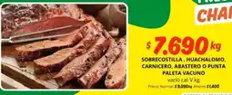 Mayorista 10 Cat - sobrecostilla, guarachelomo, carnicero, o punta paleta vacuno oferta