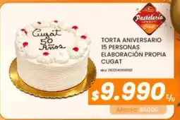 Cugat Cugat - torta aniversario 15 personas elaboración propia oferta